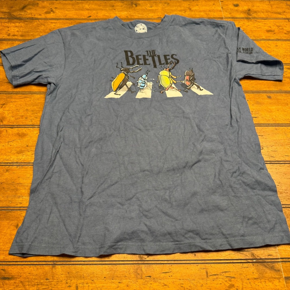 The Beetles Abbey Road Graphic T Shirt The Duck‎ Company Blue Size L Cotton